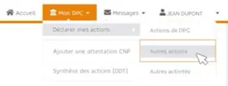 Menu Actions DPC Menu Actions DPC