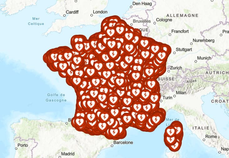 carte-dae Carte des DAE en France