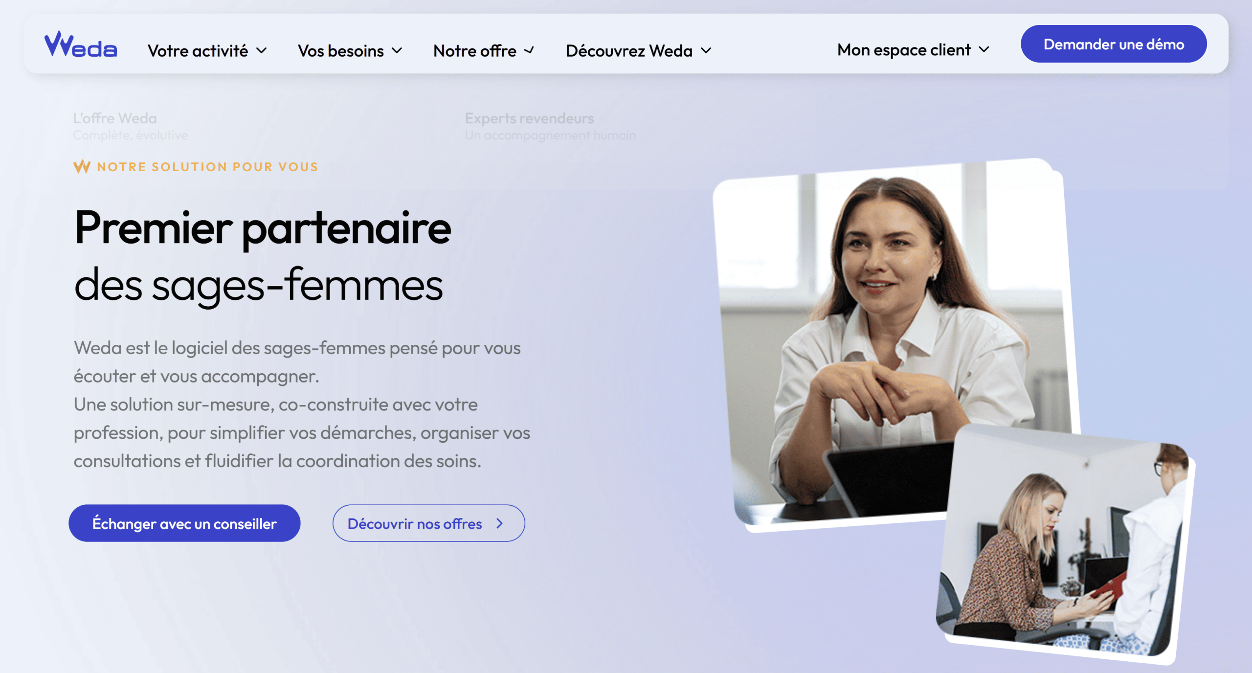 Interface Weda logiciel médical cloud pluriprofessionnel