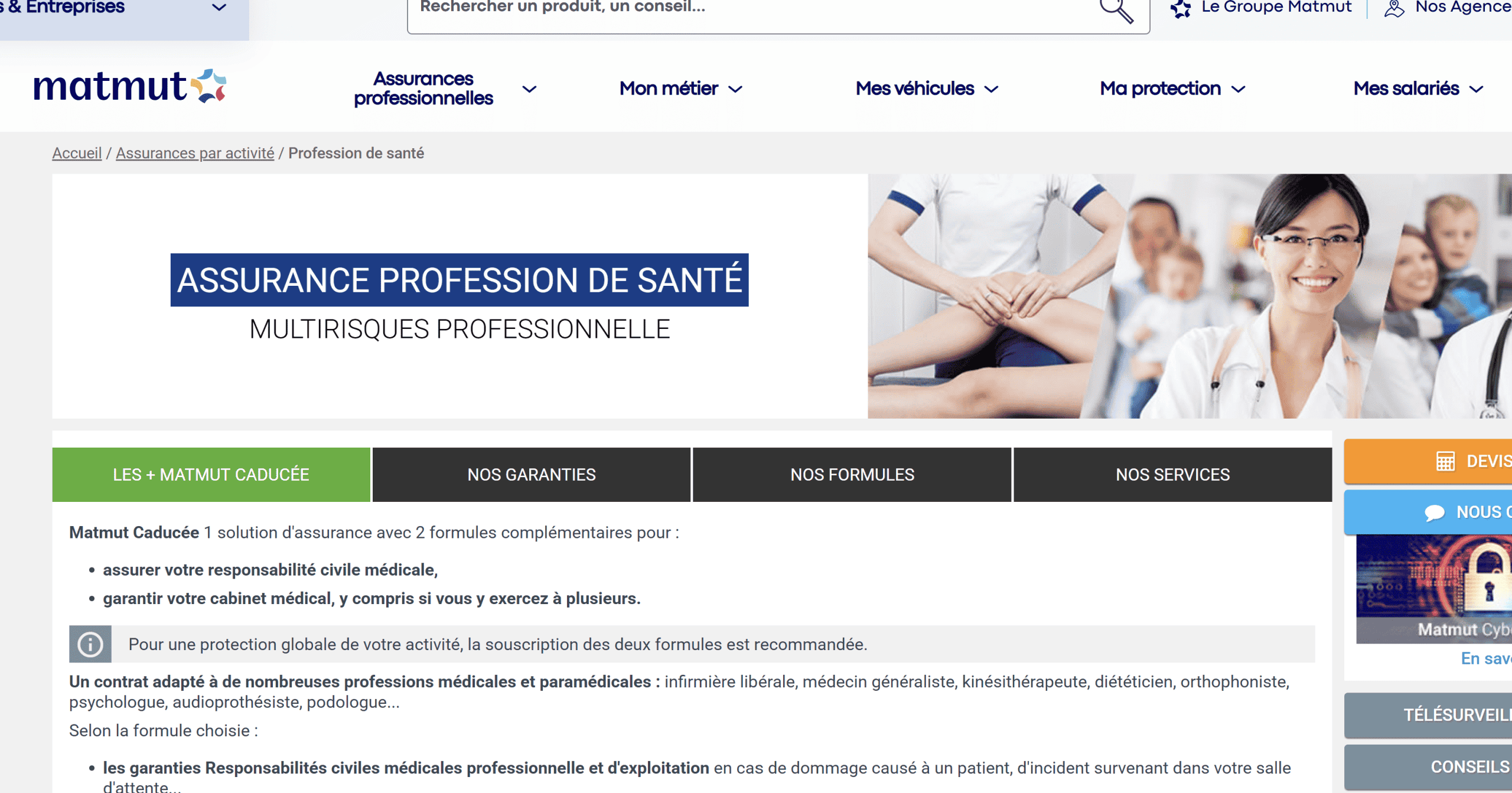 Présentation de Matmut Caducée, assurance RCP pour les soignants libéraux