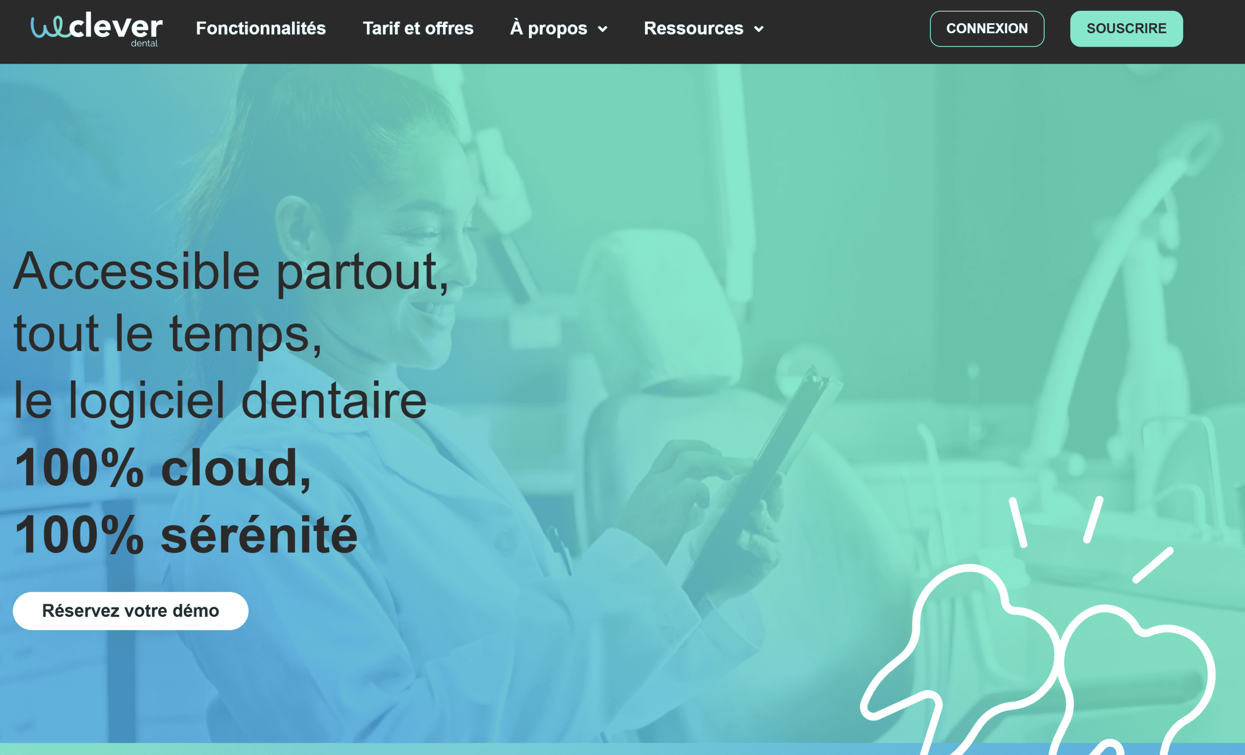 Interface du logiciel WeClever Dental cloud pour cabinet dentaire