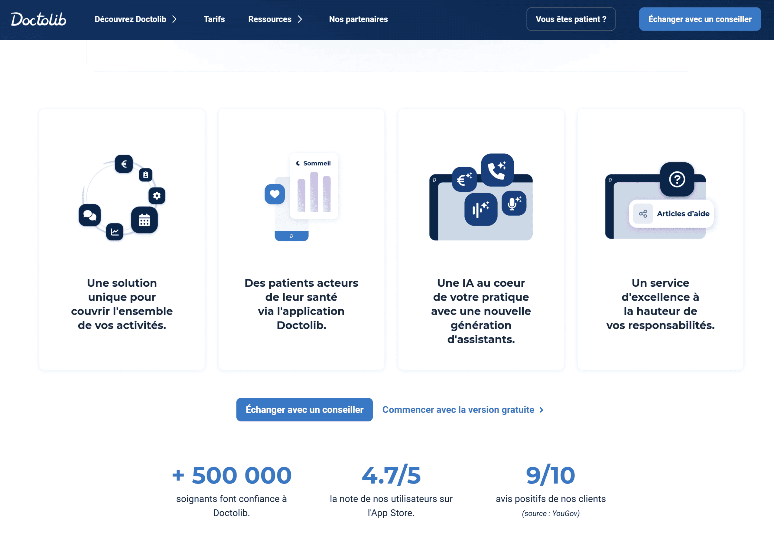 Interface Doctolib Pro pour médecin généraliste libéral